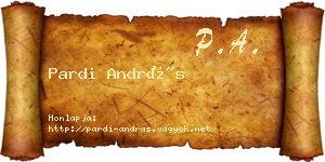 Pardi András névjegykártya